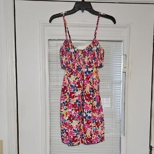 Roxy Floral Sundress in Pink, Red, Blue & Yellow